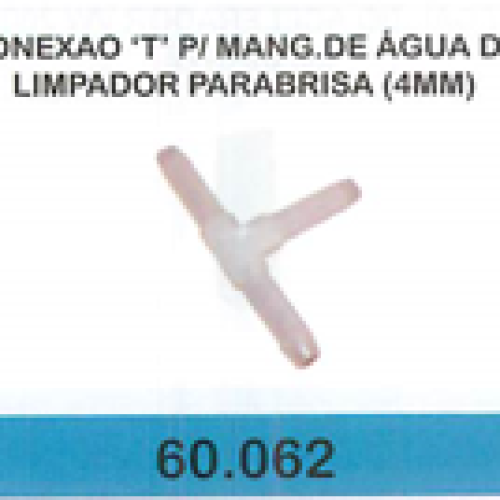 CONEXAO “T” P/ MANG.DE AGUA DO LIMPADOR PARABRISA (4MM)